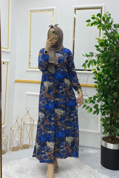 Batık elbise Mavi