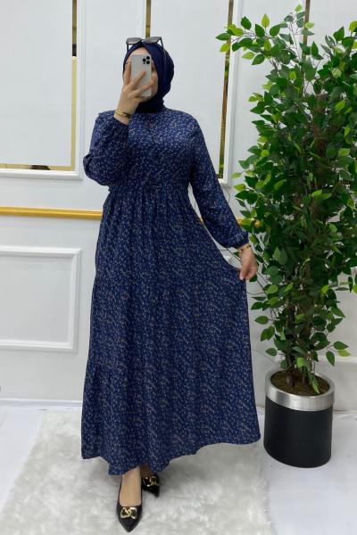 Beyza elbise Lacivert