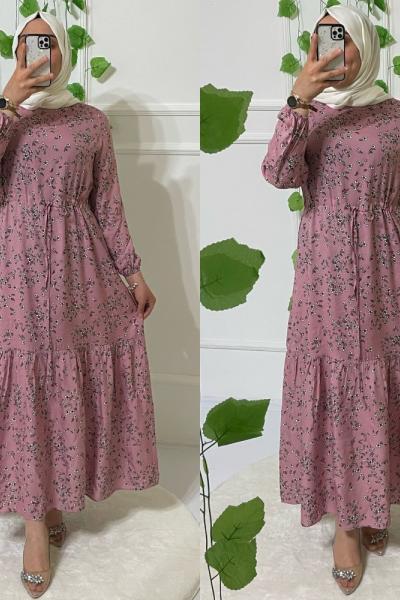 Çiçekli elbise  Pudra