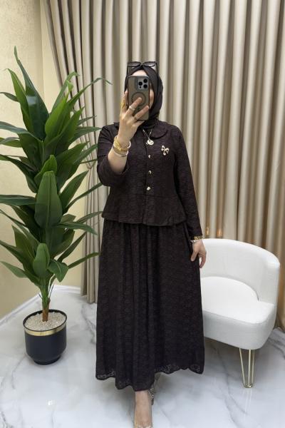 Dantel takım  Kahverengi