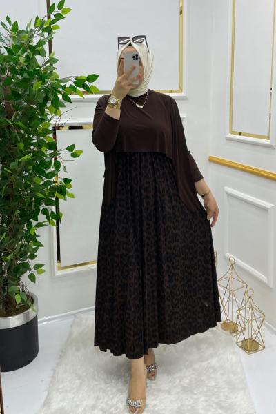 Dilan elbise  Kahverengi