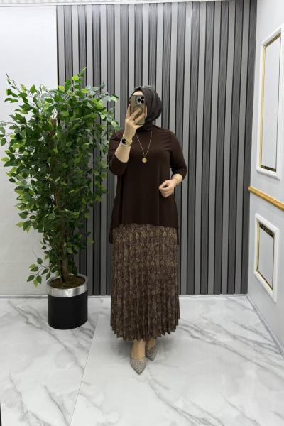 Etnik desen takım Kahverengi