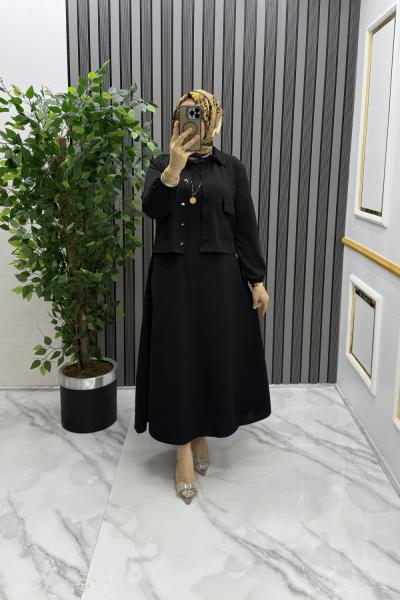 Figen elbise çeket Siyah