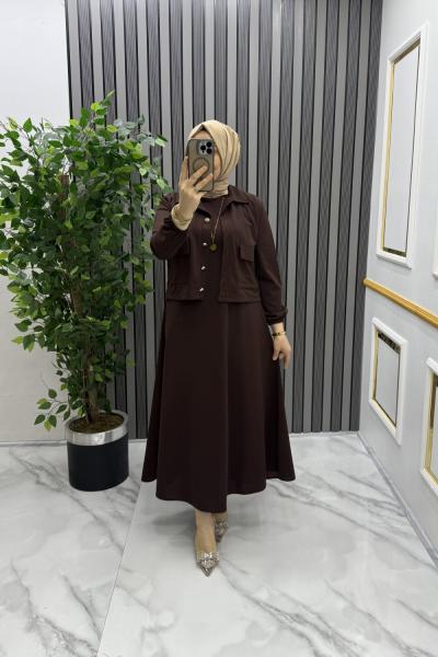 Figen elbise çeket Kahverengi