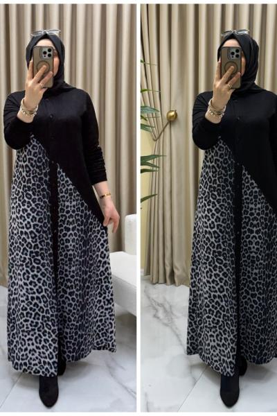 Hançer elbise Siyah