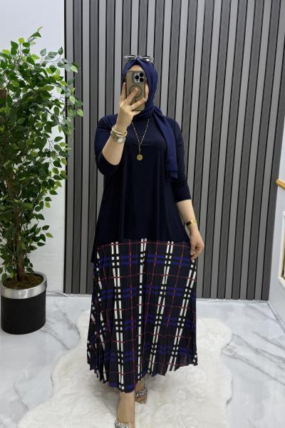 Kare etekli takım  Lacivert