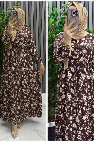 Mercan elbise Kahverengi