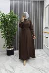Mısra elbise Kahverengi