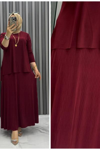 Narin etekli takım Bordo