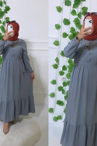 Nida elbise Gri