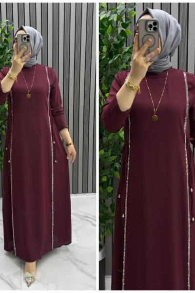 Nihan elbise Bordo