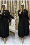 Pelerinli elbise Siyah