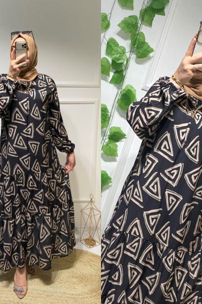 Piramit elbise Siyah