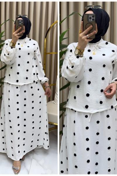 Puantiye takım Beyaz