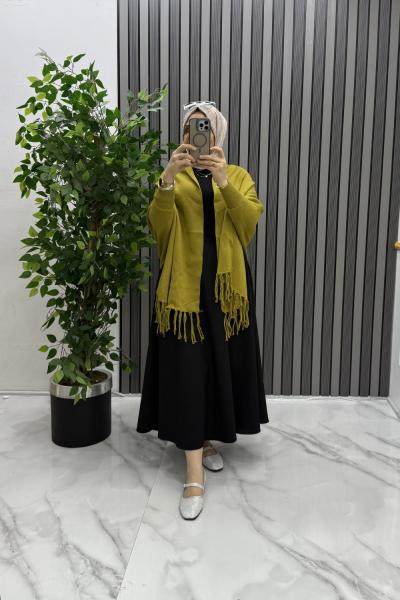 Şal hırka Yağ Yeşili