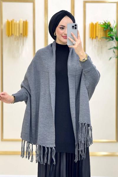 Şal hırka Gri