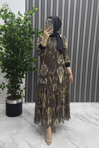 Şal şifon elbise Yeşil