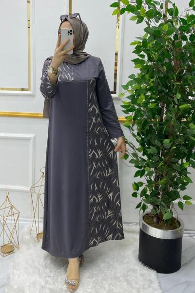 Sarmaşık elbise Gri