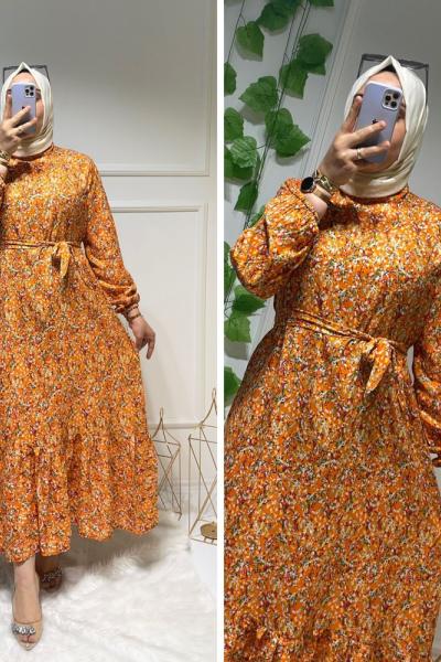 Sümeyra elbise Turuncu