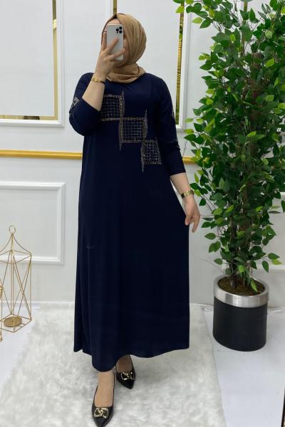 Suzan elbise  Lacivert