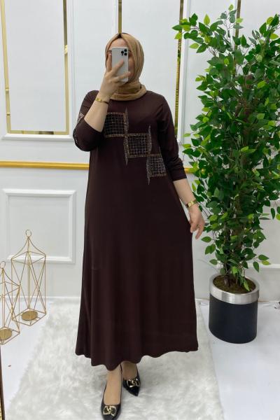 Suzan elbise  Kahverengi