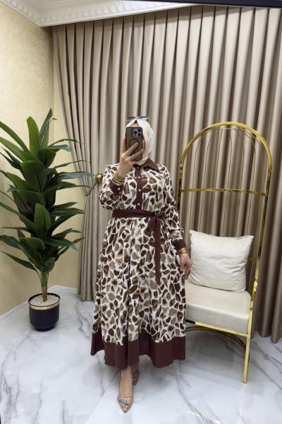 Turna elbise Kahverengi