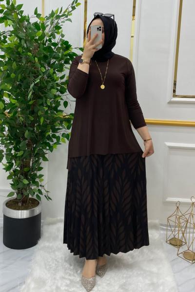 Yazgülü takım  Kahverengi