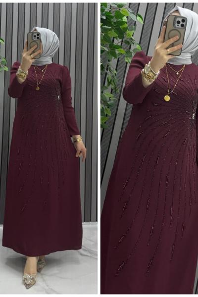 Royal elbise Bordo