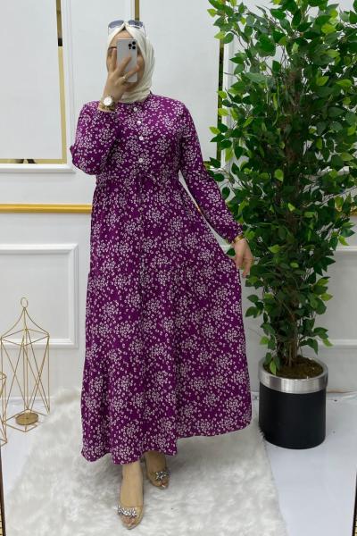 Lilya elbise Mor