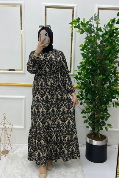 Hafsa elbise  Bej