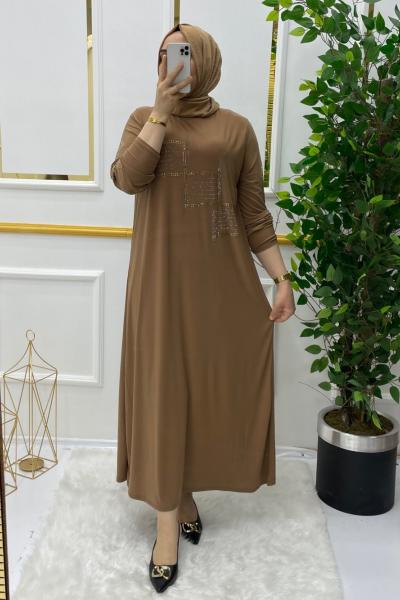 Suzan elbise  Taba