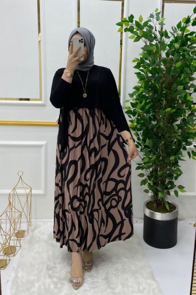 Manolya elbise Taba