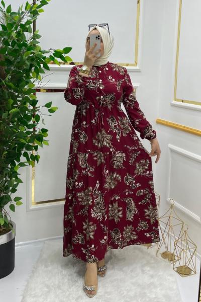 Nihal elbise  Bordo